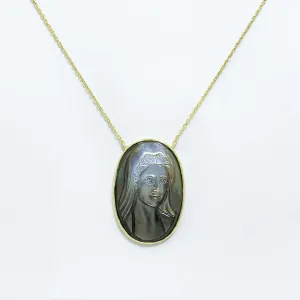 S925 Virgin Mary Natural Shell Virgencita Necklace