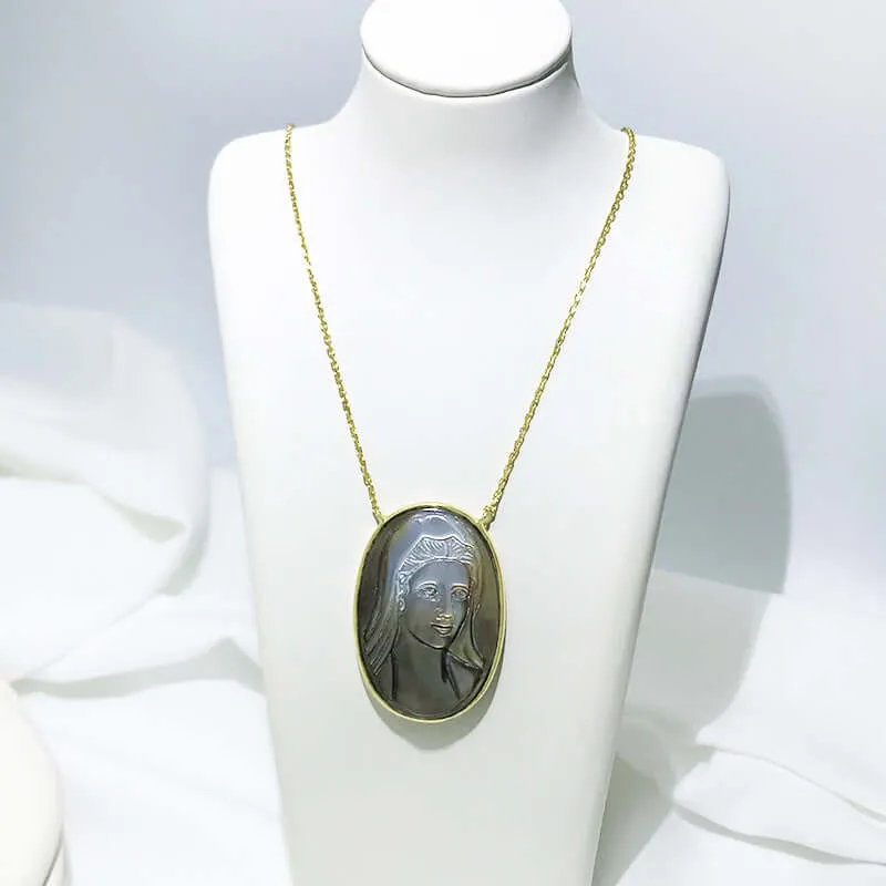 S925 Virgin Mary Natural Shell Virgencita Necklace