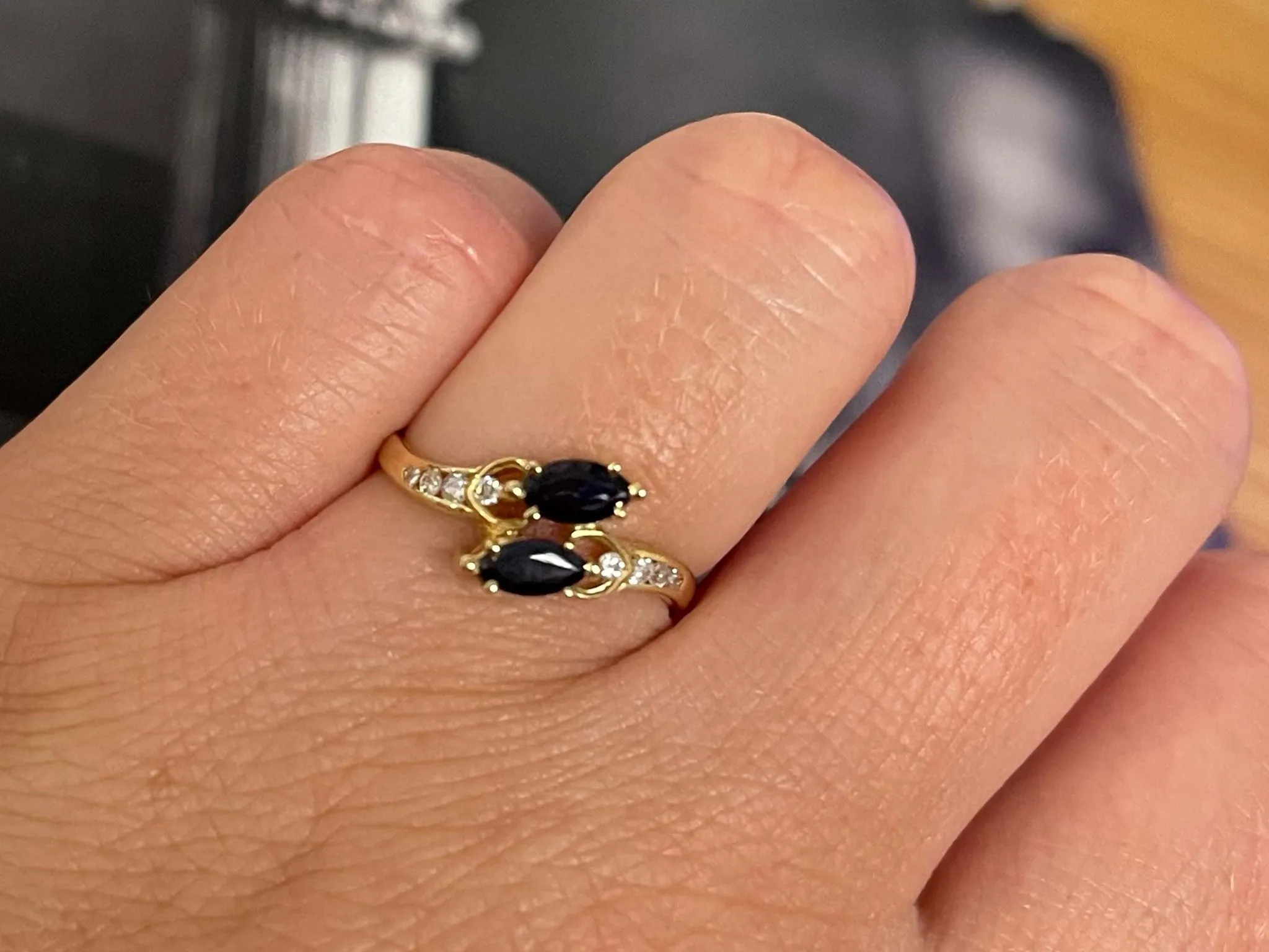 Sapphire and Diamond Ring in 14k Yellow Gold