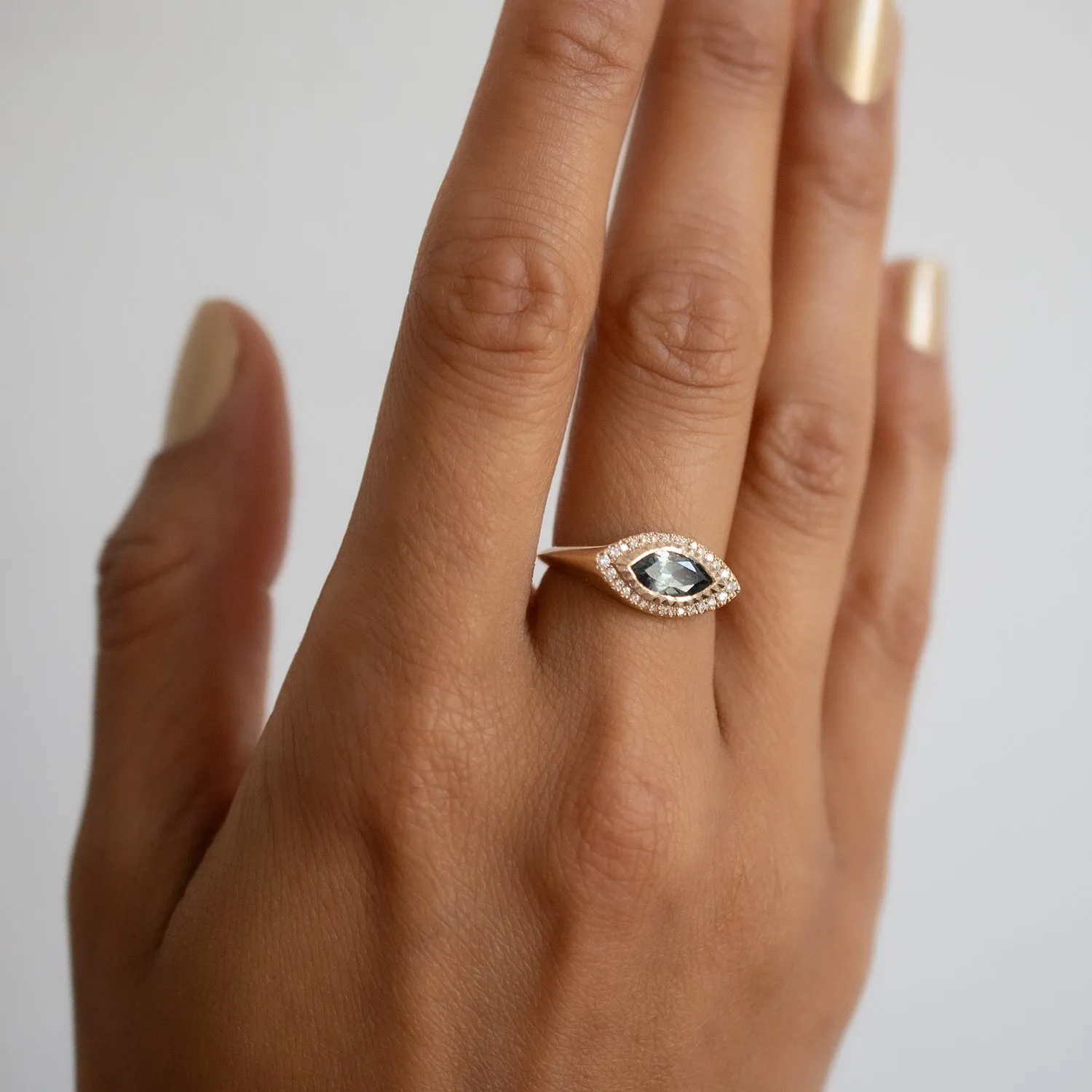 Sapphire Deco Eye Signet