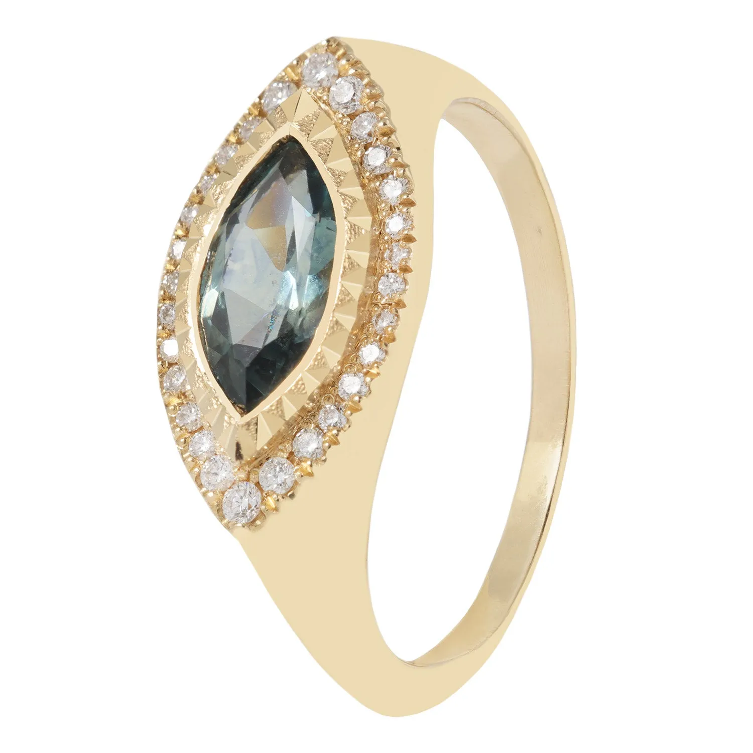 Sapphire Deco Eye Signet