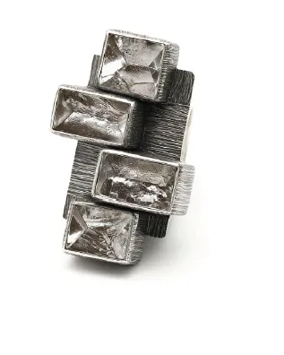 Sculptural Crystal Composition Ring
