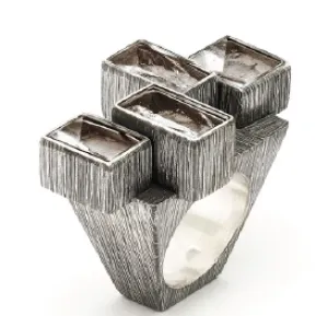 Sculptural Crystal Composition Ring