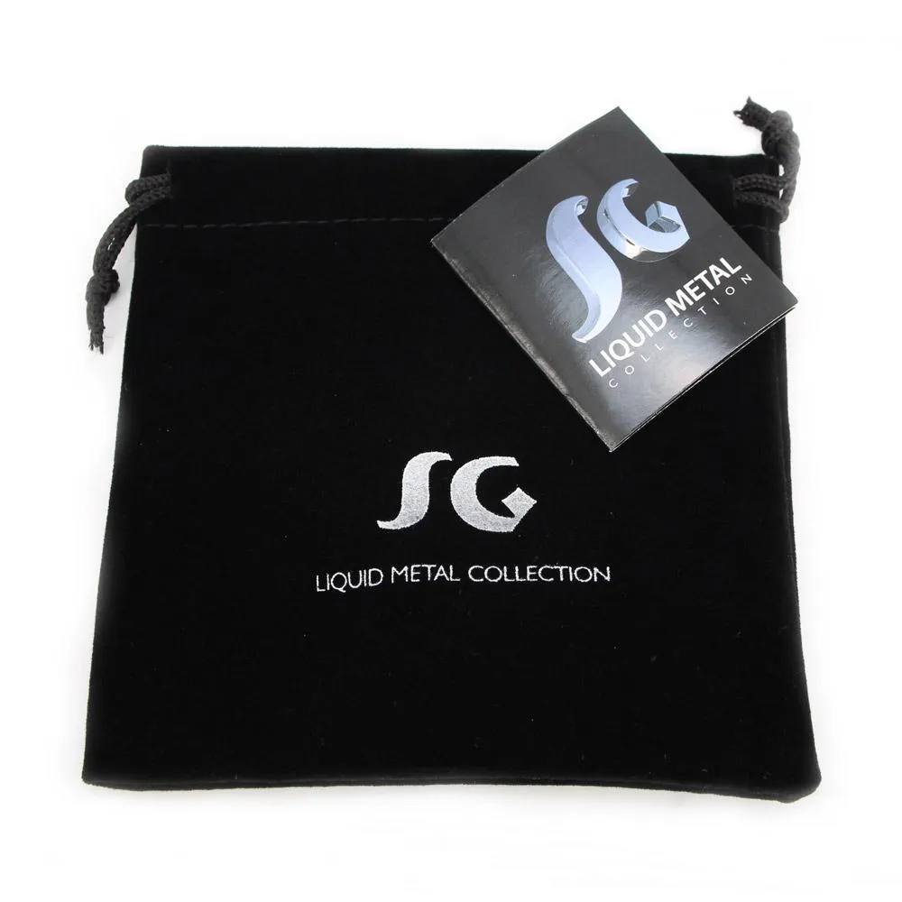 SG Liquid Metal ICB9-N Chrome Finish Bracelet with Swarovski Crystal by Sergio Gutierrez