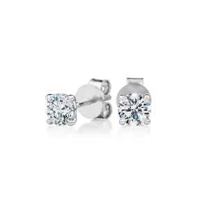 Signature Simulant Diamond 1.00 carat* TW round brilliant stud earrings in 14 carat white gold