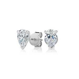 Signature Simulant Diamond 1.40 carat* TW pear stud earrings in 14 carat white gold