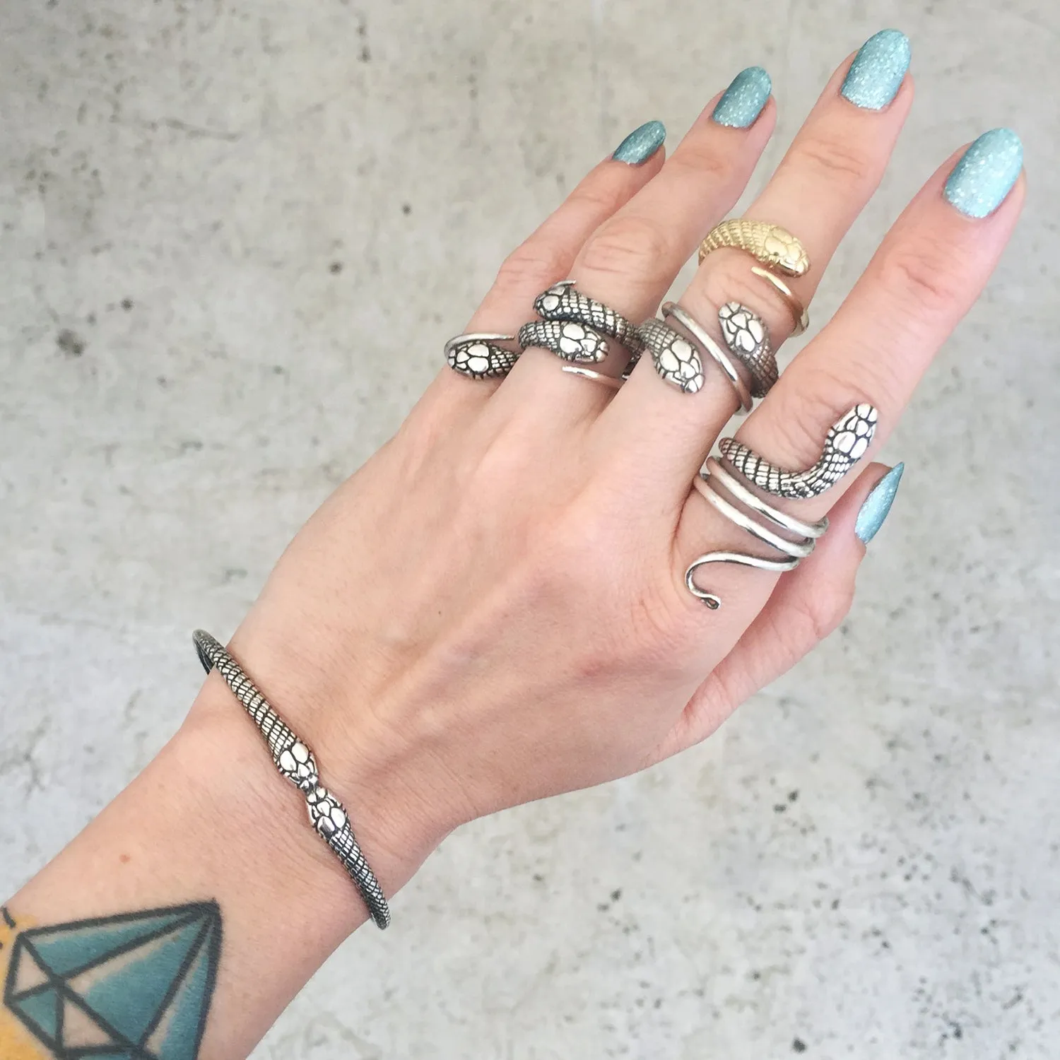 Silver Single Snake Ring