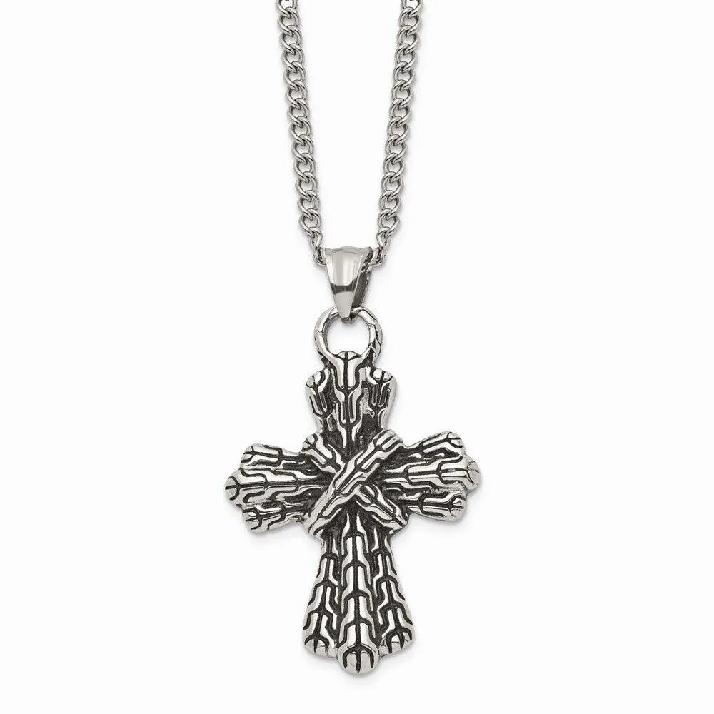 Stainless Steel Antique Cross Necklace