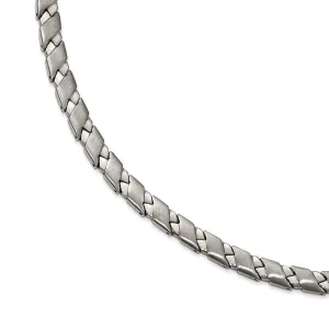 Stainless Steel Brushed and Polished 19in Necklace