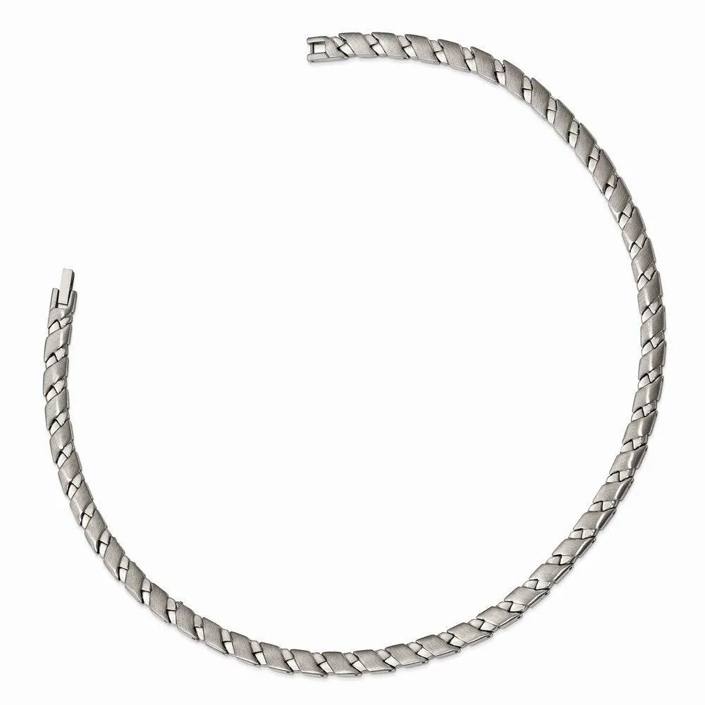 Stainless Steel Brushed and Polished 19in Necklace