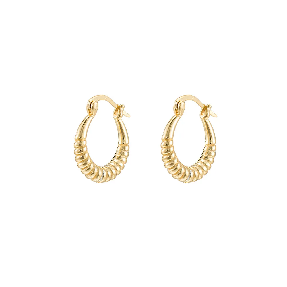 Sterling Silver Bomb Hoop Earrings