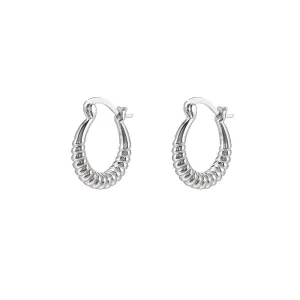 Sterling Silver Bomb Hoop Earrings