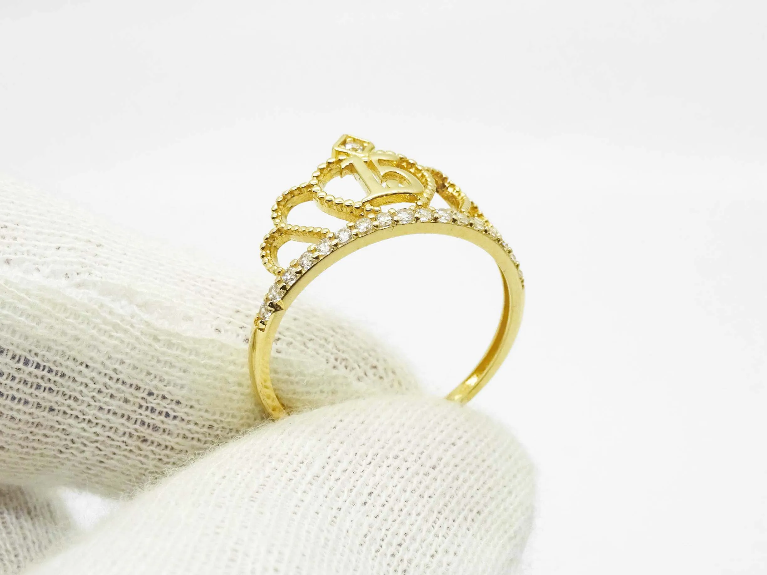Sweet 15 Cotillion Princess CZ Ring 14k Gold Size 7