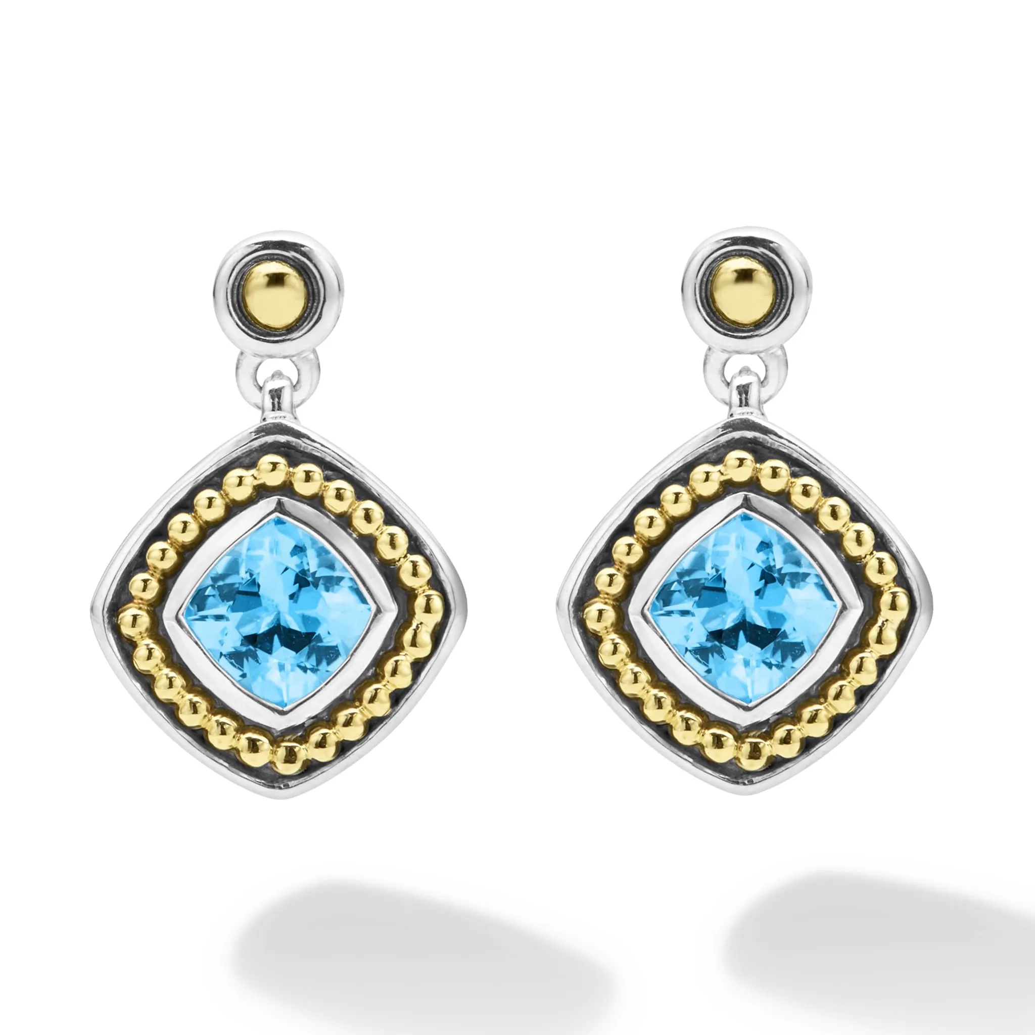Swiss Blue Topaz Drop Earrings