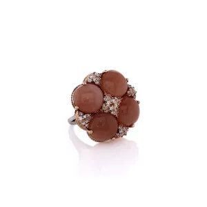 Tacori Two-Tone Peach Moonstone and Diamond Ring