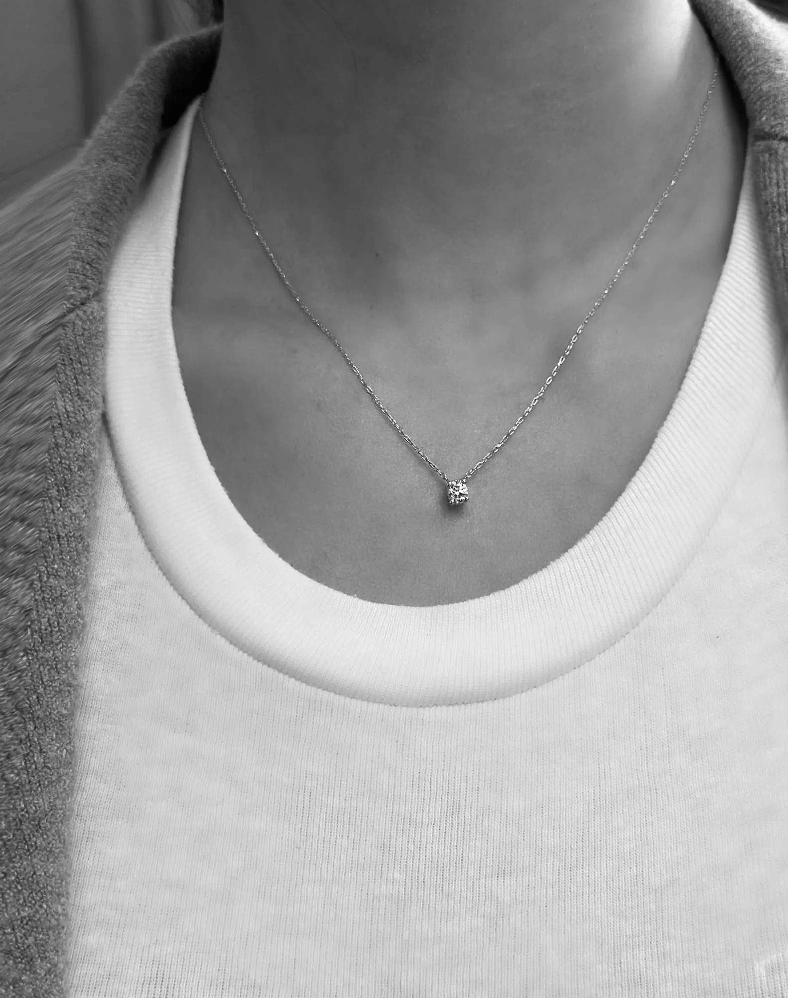 Teeny Twinkle 18K Gold Necklace w. Diamond