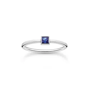 Thomas Sabo Charm Club Sterling Silver Blue Stone Ring D