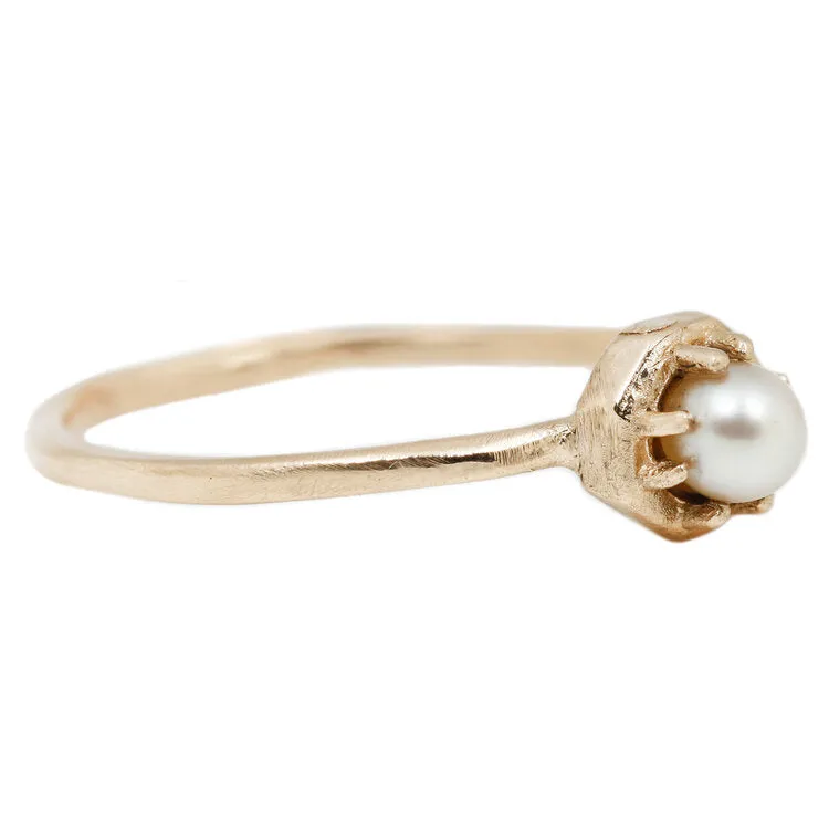 Tiny Akoya Pearl Ring