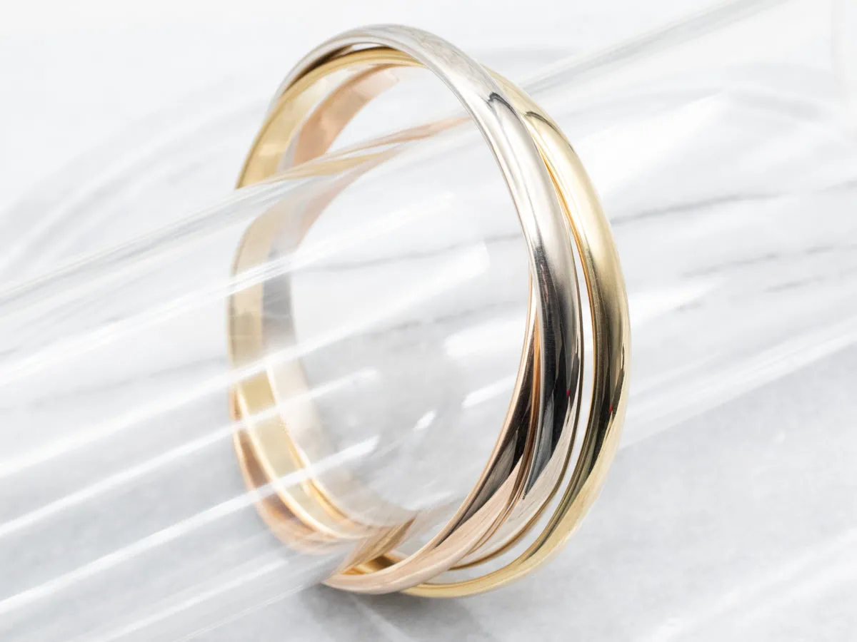 Tri Color Triple Bangle Bracelet