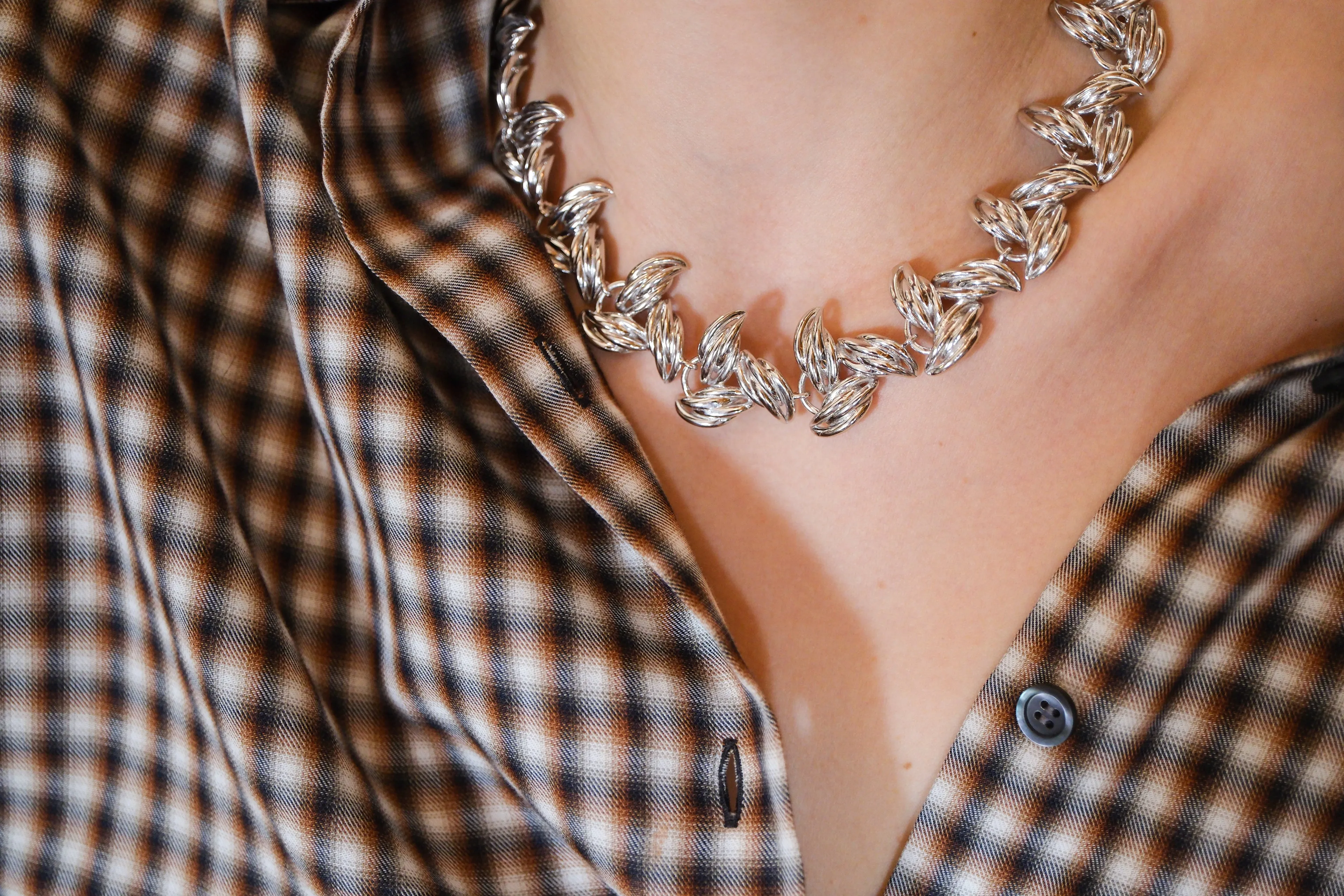 Verve White Rhodium on Brass Necklace