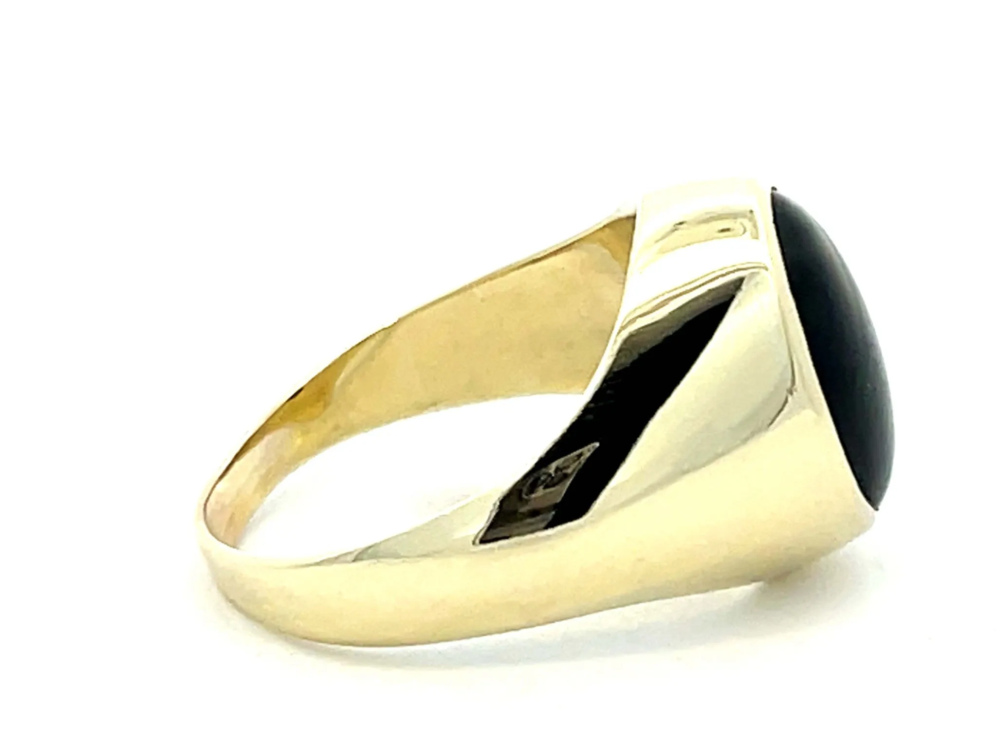 Vintage Men's Black Onyx Ring in 14k Yellow Gold