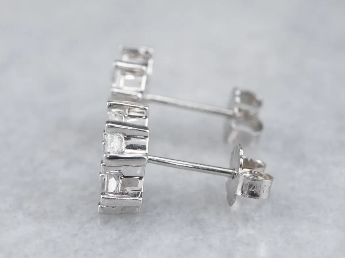 White Gold Diamond X Stud Earrings